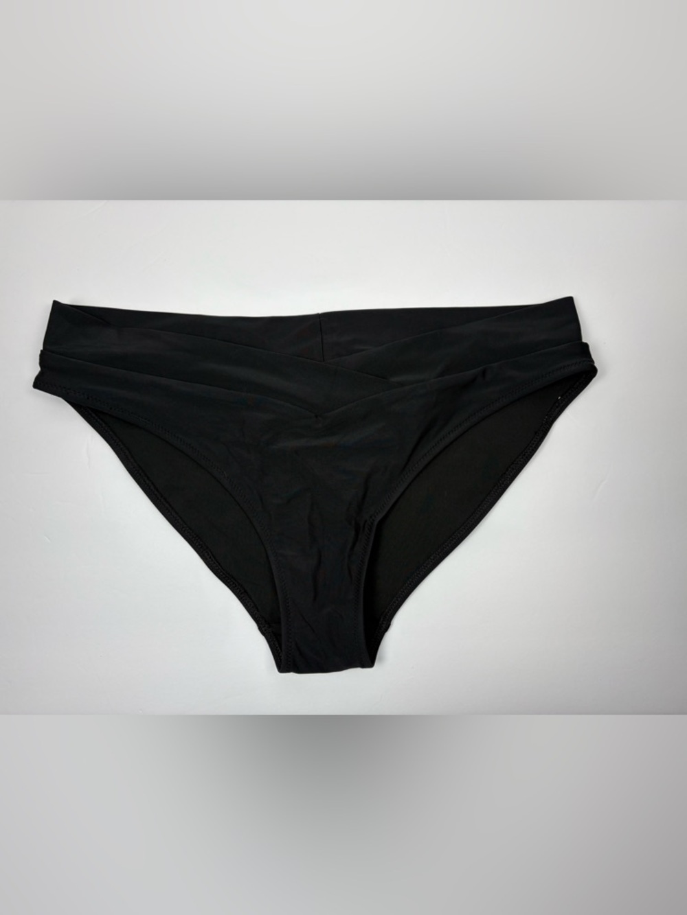 Aerie Crossover Bikini Bottom Black Swimwear Size L NWT